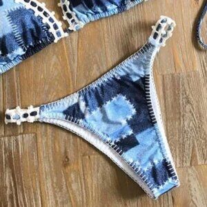 NWT CAPITTANA Liana Denim bikini bottom L